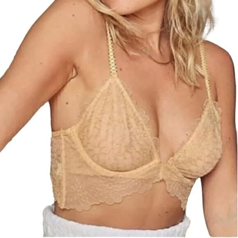Free People Lucia Underwire Bra in Wheat Sunset Nude Size 34C NWT